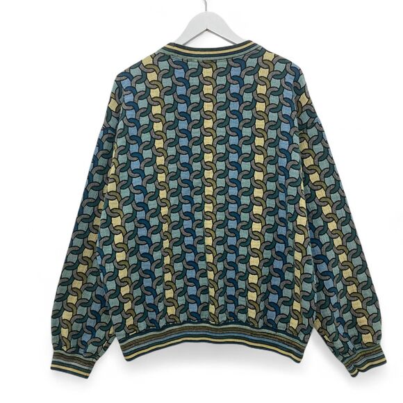 Vintage Barnes Storm Sweater Size L 90s Geometric Pattern - Picture 3 of 11